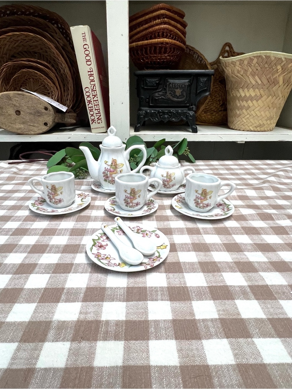 Miniature tea set noble excellence garden fairy